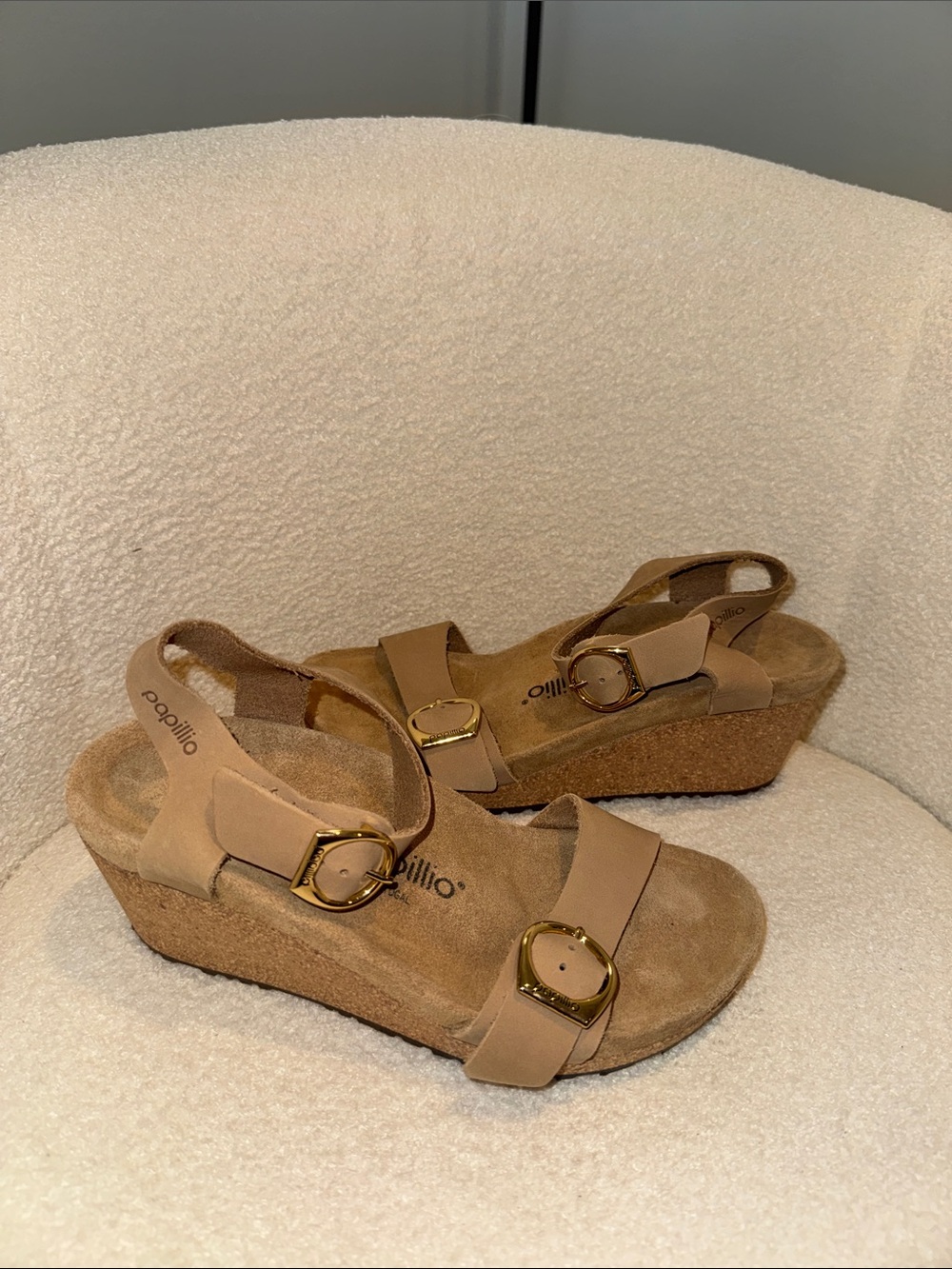 Papillio Leather Wedge Sandals EU 38 L7